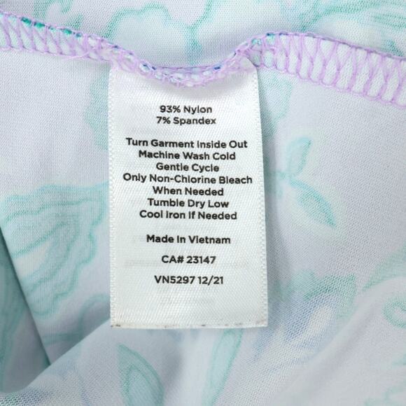 Talbots Dress Womens Medium Lavender Blue Floral Sleeveless Stretch Knit Beach - Picture 12 of 12
